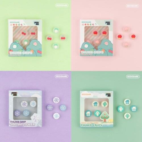 Fruit Bear Cat Protector Thumb Stick Grip Cap Joystick Cover For Nintendo NS Switch Lite Joy-con Controller Thumbstick Case