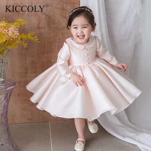 Pink Baby Girl Dress Baptism Dresses Baby Girl 1 Year Birthday Wear Toddler Girl Lace Christening Ball Gown Infant Clothing