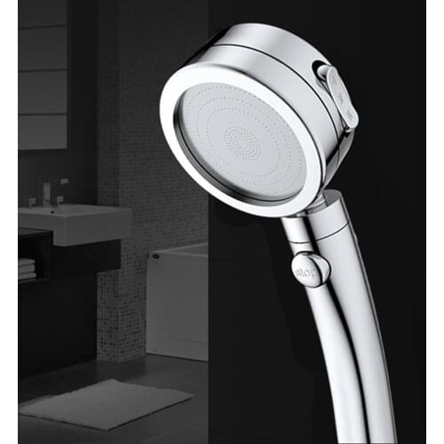 Handheld Shower Head High Pressure Chrome 3 Spary Setting with ON/OFF Pause Switch Water Saving Adjustable Luxury Spa Detachable