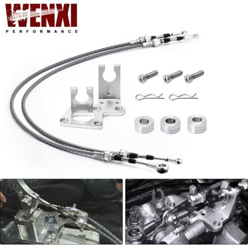 Shifter Cables With Trans Bracket Shift Linkage For RSX K20 K20A K24 K Series EG EK DC2 Race Type-S & K-Swap Vehicles WX-SBP04
