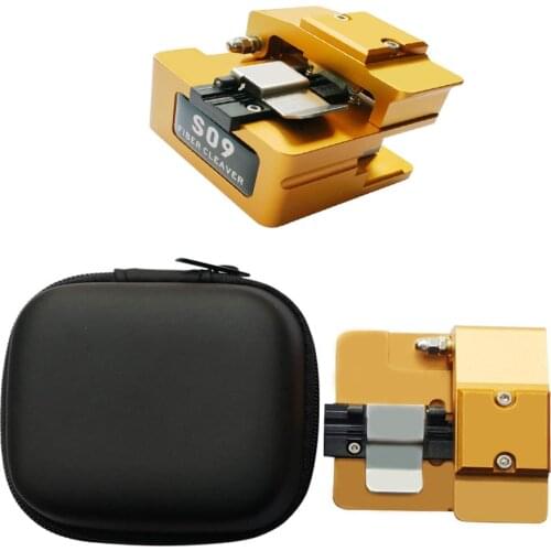 S09 Fiber Cleaver Hot-melt Optical Fiber Cutting Knife Fiber Optic Cleaver ,High Precision Cleaver Fiber Cutter with Dust Bin