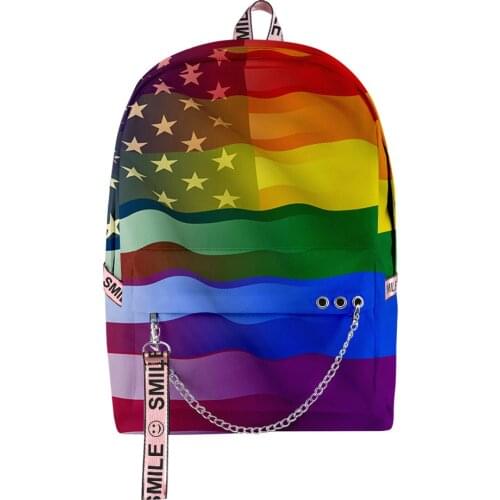 Novelty School Bags Boys Girls Rainbow LGBT Gay Travel Bags 3D Print Oxford Waterproof Notebook multifunction Shoulder Backpacks