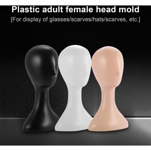 The New Female Plastic Abstract Mannequin Manikin Head Model Wig Hair Display Stand White Black Mannequin Head Display Stand