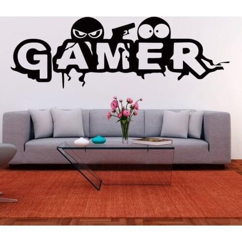Vinyl Gamer Word Art Wall Art Game Sticker For Home Living Room And Game Room Decoration Removable A002824