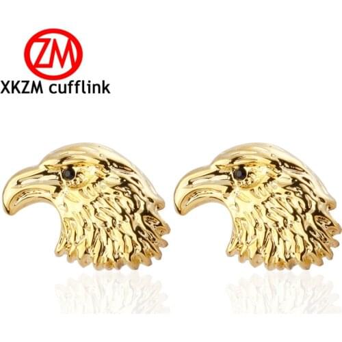 High Quality French animal Style Golden eagle head Cufflink For Mens Shirt Brand suit Cuff Buttons Top sale Cuff Links Jewelry