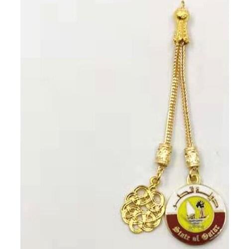 Gold Qatar Badge Pendant National Day gift National Emblem Tasbih tassel accessory