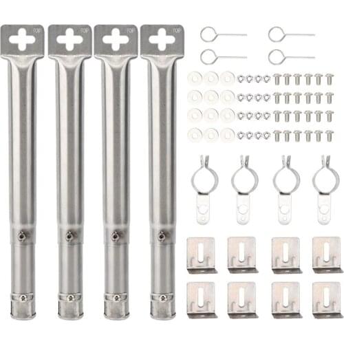 1Set Stainless Steel Universal BBQ Grill Pipe Adjustable Barbecue Tube Burners Outdoor BBQ Gas Grill Replacement Parts