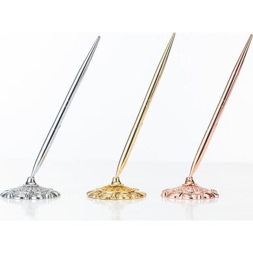 1Pcs New Creative Business Pen Metal Signature Ballpoint Pen New Gold Pen Financial Ball Point Pens Office School Supplies