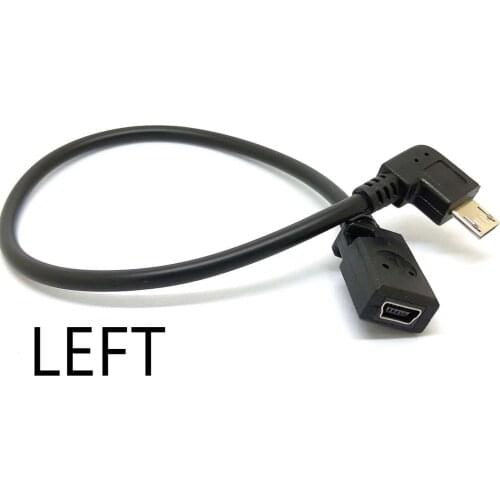 10pcs 90Angle Micro Male to Mini Female USB Adapter Converter Data Charger Cable