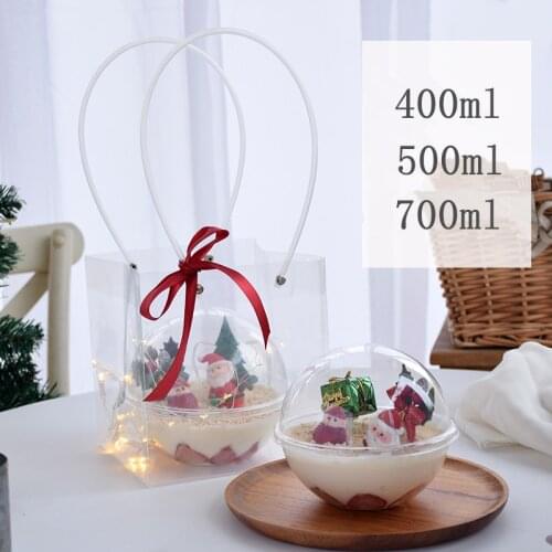 10pcs High Quality Valentines Day Mousse Ball Packaging Box Cake Pastry Plastic Cup Pudding Jelly Ice Cream Dessert Gift Boxes