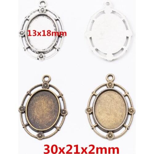 15 pcs Oval Frame Internal Diameter 13x18mm ancient bronze zinc alloy suitable for bracelet DIY metal jewelry found 6319