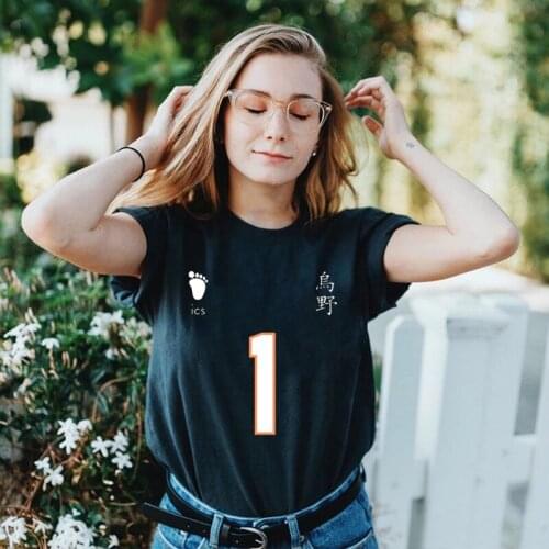 2021 Summer Hot Sale Japanese Manga Karasuno High - Ryunosuke Tanaka Jersey Tees Streetwear Fashion Women Casual Hipster Tops