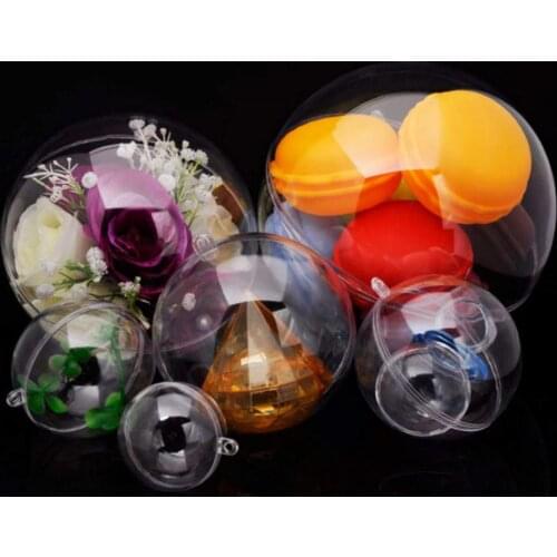 24balls/lot 100mm DIY Bath Bomb Mold Christmas Decoration Hanging Acrylic Ball Clear Plastic Fillable Ball Ornament