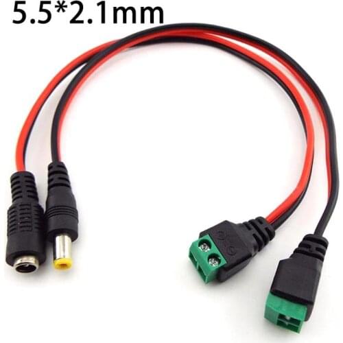 5.5*2.1mm 12V DC Male Female Plug Cable to DC Plug Connector Extend Cable for LED Light Strip CCTV Camera
