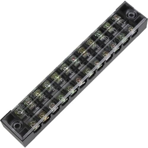 600V 15A 12-Position Screw Barrier Terminal Block, TB-1512 Wire Barrier Block Terminal Strip, Power Distribution Terminal