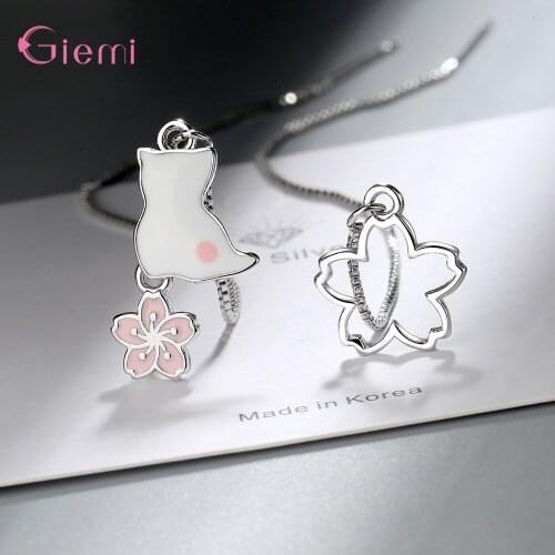 Cute Flower Wedding Earrings For Women Girls 925 Sterling Silver Trendy 2020 Valentines Day Gift Wholesale
