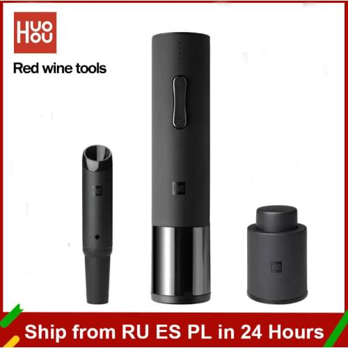 2020 Xiaomi Huohou Automatic Red Wine Bottle Opener Cap Stopper Fast Decanter Electric Corkscrew Foil Cutter Cork Out Tool