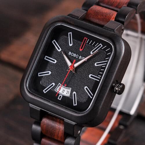 BOBO BIRD Wooden Watches Men 2020 Stylish Quartz Wrist Watch Chronograph Auto Date Sport Clock Wood Box Gifts Relogio masculino