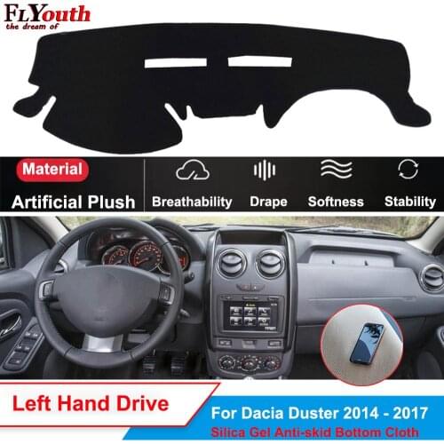 Car Dashboard Cover Artificial Plush Non-Slip For Dacia Duster 2014 2015 2016 2017 Dash Mat ANti-UV Carpet Automobile Sun Shade