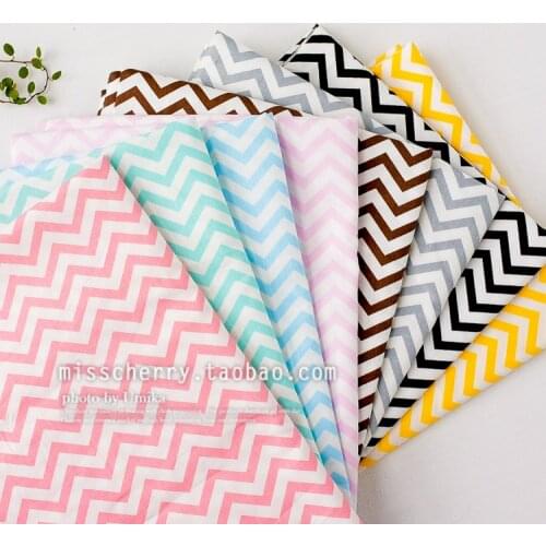 160x50cm Basic candy-colored stripes wave cotton fabric twill DIY childrens bedding cloth 180g/m