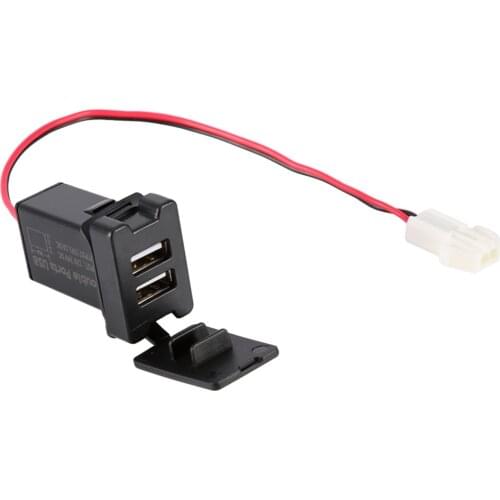 Dual USB Ports 12V-24V To 5V 3.1A Socket Charger Adapter For TOYOTA Cars ZY Dual USB sockets Waterproof cover design protect