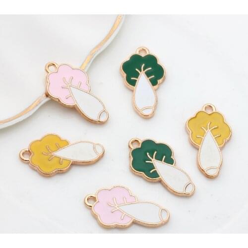 Zinc Alloy Enamel Charms Vegetables Pendant 13*23mm10pcs/lot For DIY Jewelry Making Finding Accessories