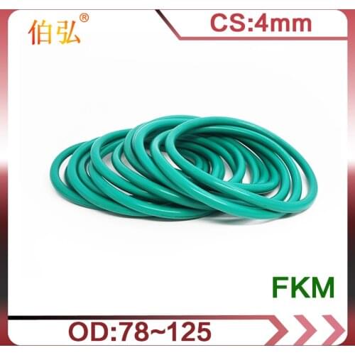 Fluorine Rubber O-Ring 1PC/lot Green FKM Sealing CS 4mm OD78/80/85/90/95/100/105/108/120/125mm Gasket Ring sealing Washer