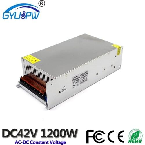 Switching Power Supply DC 42V 12V 24V 36V 48V 1200W Transformer 110V 220V AC DC42V Power Source For LED Light CNC Router Motor