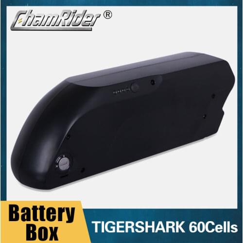 Electric bike E-bike battery box caseTigershark Down Tube downtube USB 5V output Nickle strips 18650 cell holder 10S 6P 13S 5P