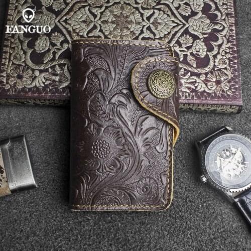 Genuine Leather Keys Wallets Short Square Cowhide ID Card Holder Car Remote Case Key Ring Case Holder Chain Designer Key Package