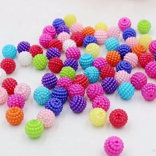 New 12mm 40pcs/Lot Bayberry Ball Mixed Color Imitation Pearl Beads Round Beads Fit Europe Beads Jewelry Making