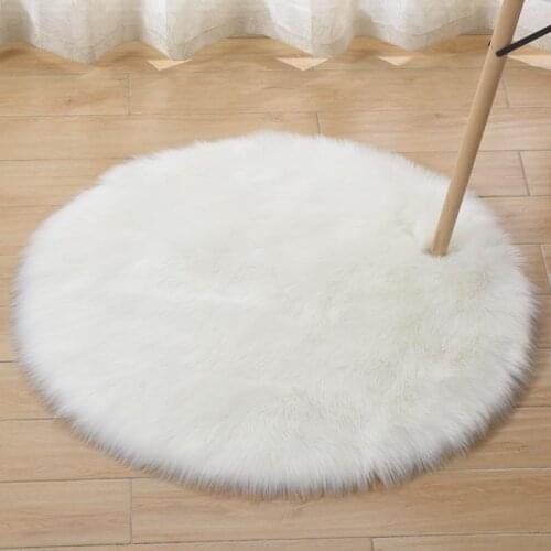 Imitation wool round carpet Hotel foot pad Plush carpet Custom bedroom living room coffee table carpet Home Decoration