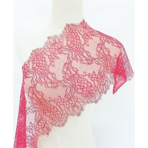 LASUI Top quality Eyelash LACE Red lace fabric 3m/lot width25cm for dress decoration clothes accessory kicthen accessories