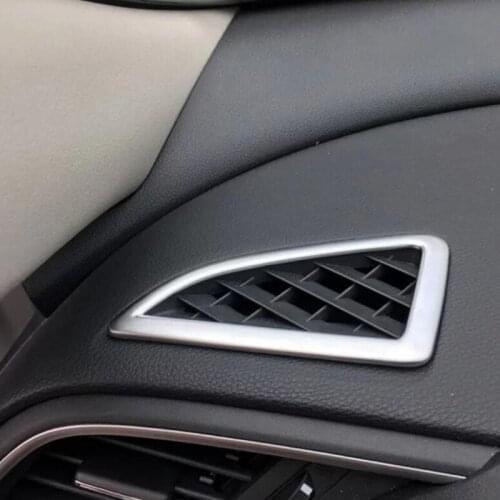 For Honda Civic 2016 2PCS Matte ABS Chrome Car Front Air Conditioner Vent Outlet Cover Trim Moldings Car Styling Accessories