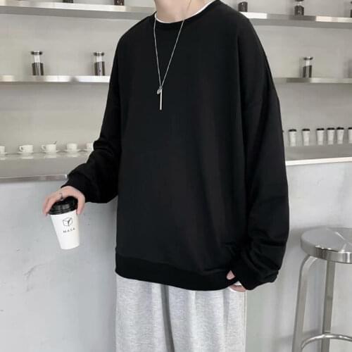 2021 New Men Solid Color Long Sleeve Oversized Hoodie Sweatshirt Ladies Streetwear Slouch Pullover Jumper Tops 6 Colors