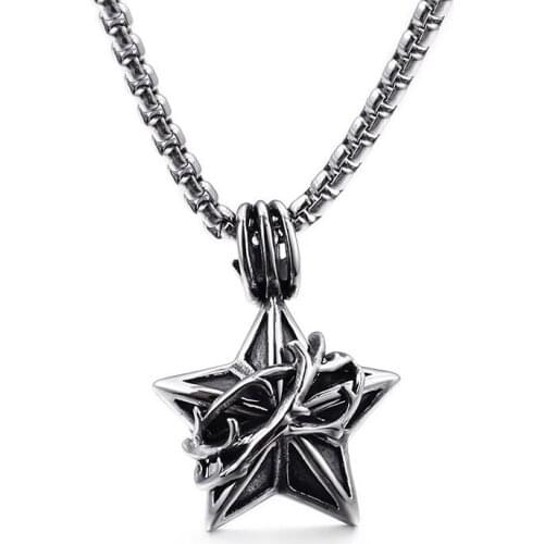 Lucky Star Stainless Steel Mens Little Star Pendant Vintage Titanium Steel Creative Jewelry