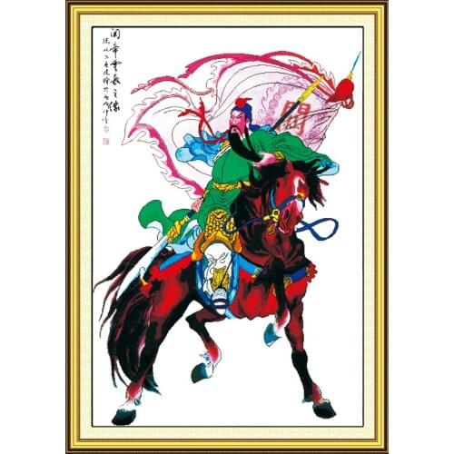 Guan Gong(2) cross stitch kit people 18ct 14ct 11ct count print canvas stitches embroidery DIY handmade needlework