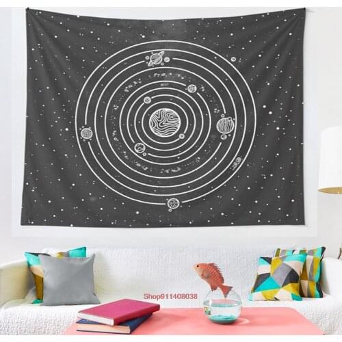 Solar System tapestry Wall Hanging Astrology Divination Bedspread Beach Matwitchcraft Mandalay Hippie Mandalas
