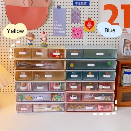 1 Pcs Transparent Desktop Stationery Organizer Drawer Design Acrylic Stackable Household Storage Drawer Organizer for Bedroom