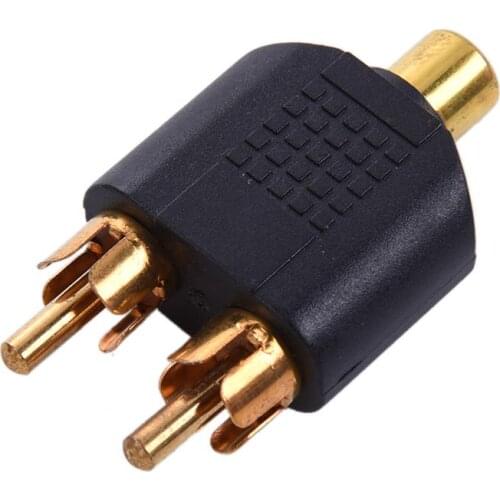 RCA Female to 2RCA Male Adapter AV Audio Plug RCA Female to Male RCA Y Splitter Audio Converter for Computer TV Audio MP3