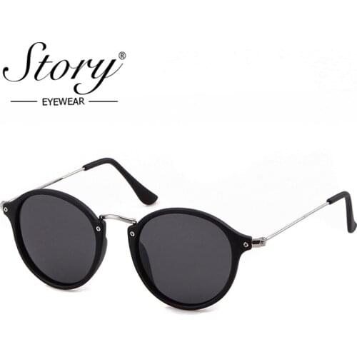 STORY Vintage Round Polarized Sunglasses Men Women Brand Design Retro Sun Glasses for Driving Shades Gafas De Sol Para Hombre