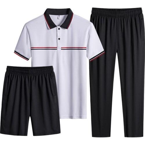 Tracksuit Men 3PC Sets Men Sweat Suit Jogger Set Sport Pants Men Summer Suit Two-piece Fashion Fitness Suit Men Outfit Set 2021