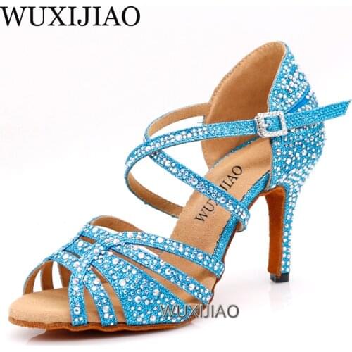 WUXIJIAO Dance shoes girl dance hall Latin dance shoes womens shoes salsa shoes womens shoes comfortable soft bottom 5-10CM