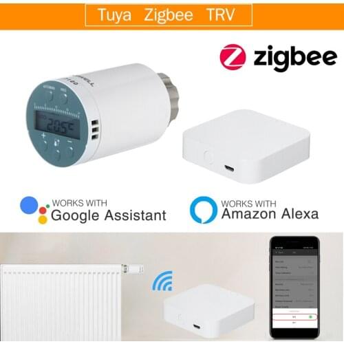 SEA801-ZIGBEE Smart Heating Radiator Thermostat Compatible with Amazon Alexa Google Home Programmable Thermostatic Radiator Tuya