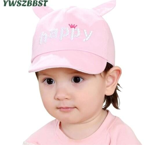 Spring Summer Baby Hat Cotton Infant Hats Cute Cat Ears Caps Soft Eaves Baseball Cap Baby Boy Hat Baby Girls Sun Cap