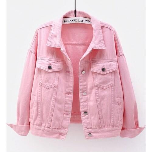 Spring autumn clothing new color denim jacket women short Korean loose bf long-sleeved coats student all-match woman jackets
