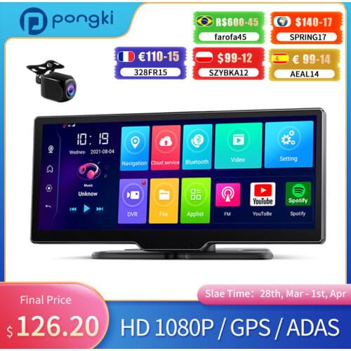 Pongki Q98 Dash Cam HD 1080P Dual Lens Android 8.1 4G ADAS GPS Smart Navigation Car Dvr 24H Parking Monitoring Camera Recorder