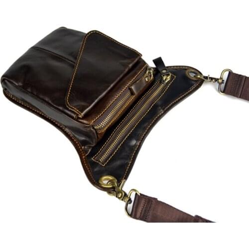 Vintage Leather Drop Leg Bag Outdoor Thigh Waist Hip Fanny Pack for Men Women ZJ55