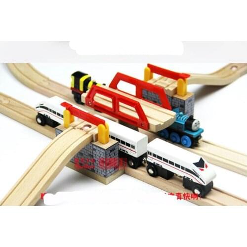 Spin Hub Revolving Bridge Wood Track Track Railway Accessories Compatible All Kinds Wood Track Variety Component DIY Toys