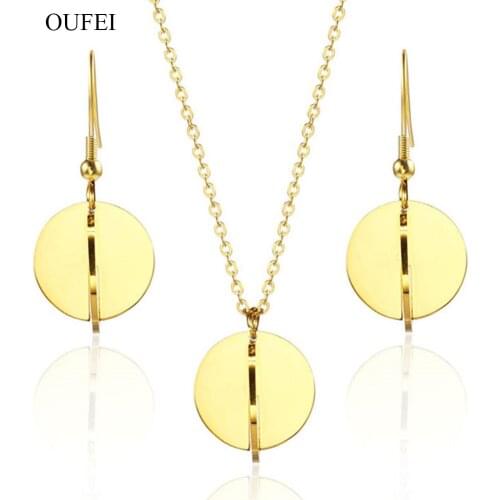 OUFEI Stainless Steel Jewellery Sets Fashion Womens Clothing Necklace Earrings Set Accessories Bohemian Gifts For Women 2019